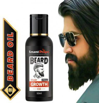 smartdrops Pure Beard Growth Hair Oil 100% Natural Oil Used Beard oil (50 ml) Hair Oil  (50 ml)