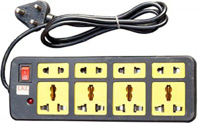 Smuf Lightweight 8 Socket Extension Board Power Strip with Master Switch 3 Meter Cord Length, Power Indicator (Black, Yellow, 3 m)