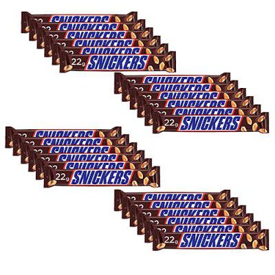 SNICKERS Peanut Filled Milk Chocolate Bar, 22g (Pack of 24)