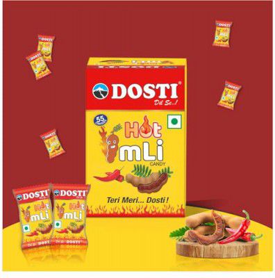 Snowpeak Dosti Hot Imli Candy | Tamarind Candy | Digestive Candy | Pack of 4 X55 Pieces| 220 Pieces