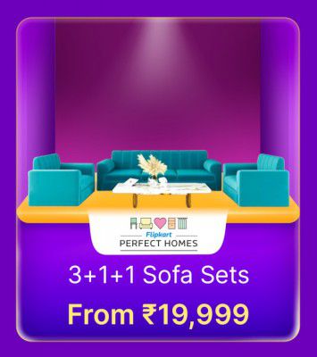 3+1+1 Sofa Sets from Rs. 19999  in Flipkart Billion Days Sale  