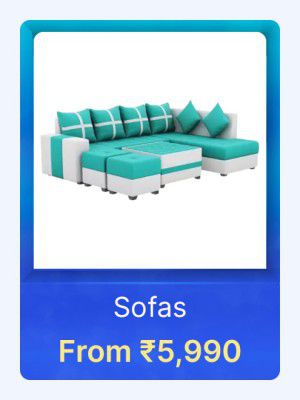 Sofas starting from Rs.5990 on Flipkart Big Billion Days Sale