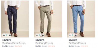 SOJANYA Formal Trousers For Men Upto 87% Off | Starts At Rs 584