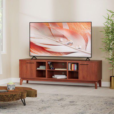 Amazon Brand - Solimo Aster Engineered Wood TV Unit (2 Door & 10 Shelves, Walnut Finish)