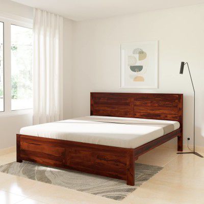 Solimo Bios Sheesham Wood King Bed Without Storage