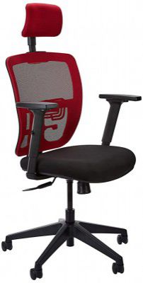 Amazon Brand - Solimo Carlovy High Back Mesh Office Chair ( Maroon & Black)