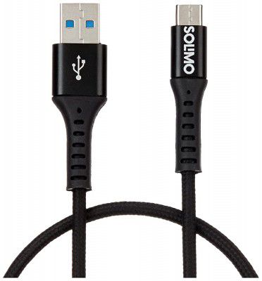 Amazon Brand - Solimo Charging Braided Type C Data Cable (1 Meter, Black)