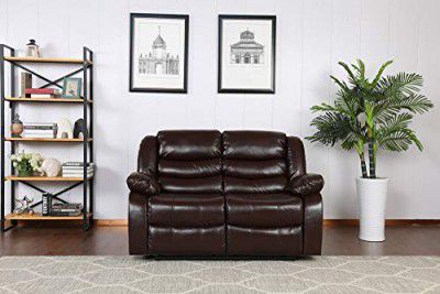 Amazon Brand - Solimo Delphi 2 Seater Leatherette Recliner (Brown)