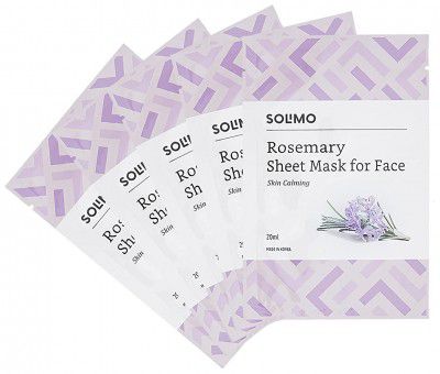 Solimo Face Sheet Mask, Rosemary, Pack of 5