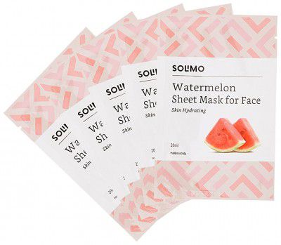 Solimo Face Sheet Mask, Watermelon - Pack of 5