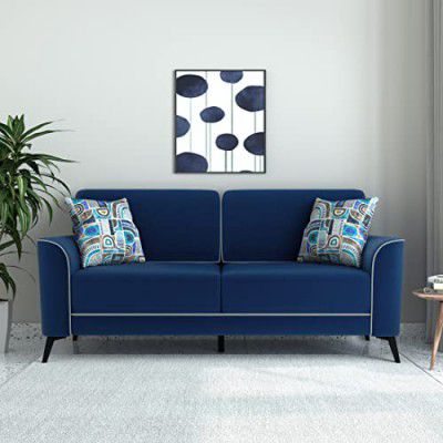 Amazon Brand - Solimo Fensmark 3 Seater Sofa (Fabric, Royal Blue)