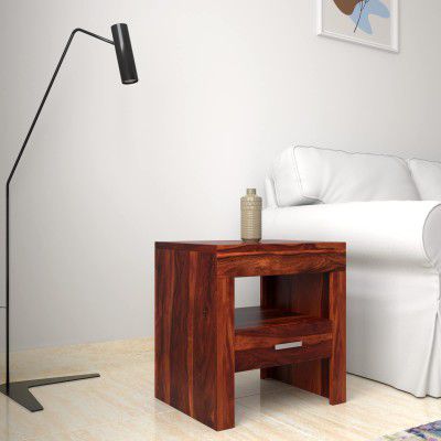 Solimo Lenity Solid Sheesham Wood Bedside Table with 2 Drawers