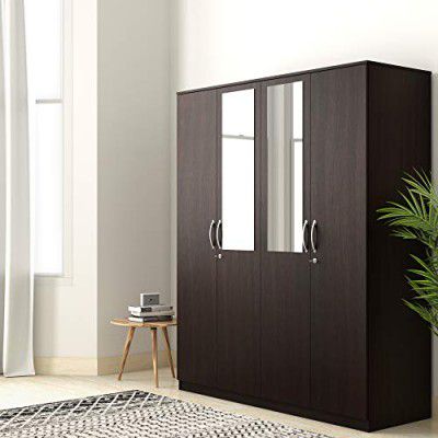 Solimo Lindsay 4 Door Engineered Wood Wardrobe