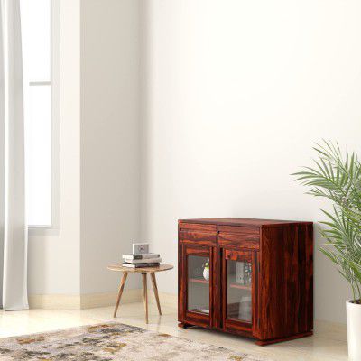 Solimo Liripipe Solid Sheesham Wood Cabinet with Drawer (Honey Finish)