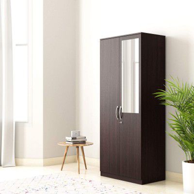 Solimo Medusa Engineered Wood Wardrobe with Drawer and Mirror