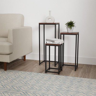 Amazon Brand - Solimo Mesila Nested Side Table, Set of 3 