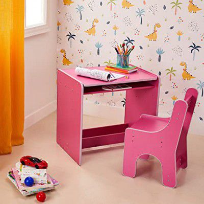 Amazon Brand - Solimo Moppet Engineered Wood Prime Study Table with Chair for Kids