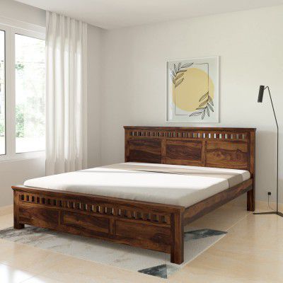 Solimo Nauta King Size Solid Sheesham Wood Bed Without Storage