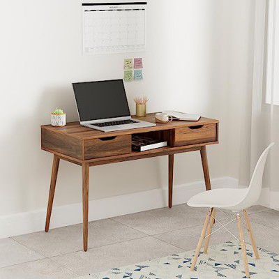 Amazon Brand - Solimo Oryx Engineered Wood Study Table | Desk (2 Drawers and 1 Open Shelf, Columbia Finish)