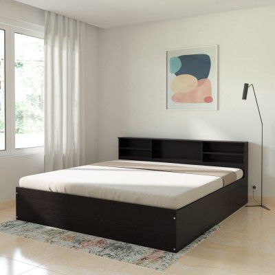 Solimo Shae King Size Engineered Wood Bed with Headboard & Box Storage