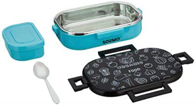 Solimo Stainless Steel Lunch Box with Spoon and Side Container, 800 ML, Green