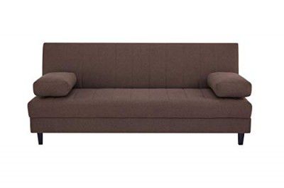 Amazon Brand - Solimo Tempel Fabric 3 Seater Sofa cum Bed (Dark Brown)