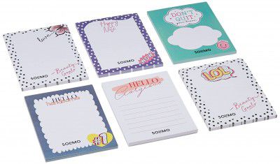 Amazon Brand - Solimo To Do List Notepads, 4” x 5.25” Tear Off Block Planner for Office , Home, Work Stationery Supplies, Set of 6