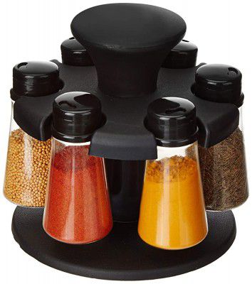 Solimo Upright Revolving Plastic Spice Rack - 6 Pieces