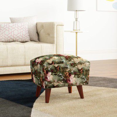 Solimo Wresst Modern Rectangular Pouffe in Velvet Fabric