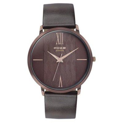 Sonata Poze Quartz Analog Brown Dial Leather Strap Watch for Men-SP70004KL03