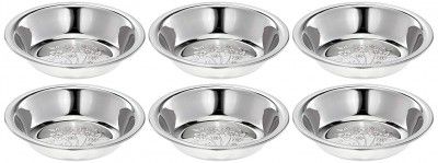 Sorabh LSVT 6 Stainless Steel Sweet Vati Bowl/Katori for Serving Dish 22g (Laser Set of 6)