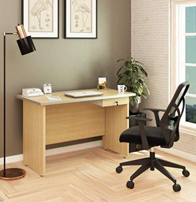 SOS Spacewood LiteOffice Wooden Finish Multi Desk with Drawer Home and Office Table (Urban Teak)