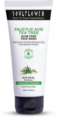 Soulflower 2% Salicylic Acid for Acne Control With Tea Tree Paraben-Free 100ml Face Wash  (100 ml)