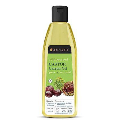 Soulflower Organic Castor Hair Oil From Hair Growth, Stronger Hair, Skin Care, Nails, 100% Pure, Natural, Coldpressed, No Mineral Oil & Preservatives, 120ml