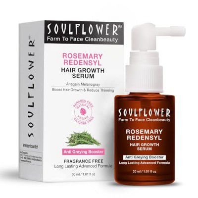 Soulflower Rosemary Redensy l Hair Growth Serum & Anti Greying Booster Concentrate 30ml