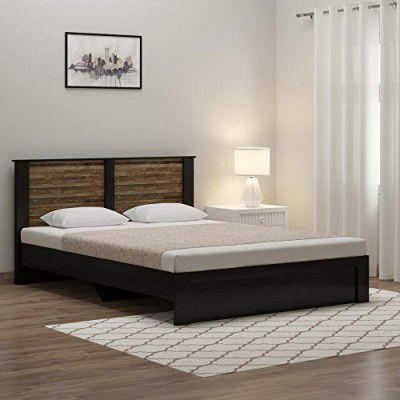 Spacewood Joy Queen Size Engineered Wood Bed (Particle Board - Natural Wenge)