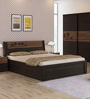 Spacewood Maple V3 King Bed with 3/4Th Lift On Storage - Fumed Oak