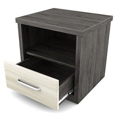 Spacewood Midas Engineered Wood Bed Side Table (Shadow Oak)