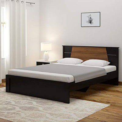 Spacewood Riva Queen Size Engineered Wood Bed (Particle Board - Natural Wenge)