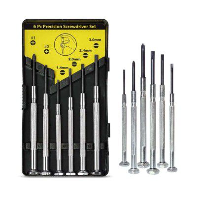 Spartan 6 in 1 Watchmaker Precision Screwdriver Set Multi Repair Screwdriver Tool Kit for Mobiles, Laptops, Electronics (6 Pieces), Black, (Spa-Z0307)