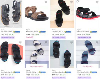 Sparx Men’s Sandals & Floaters Minimum 50% off