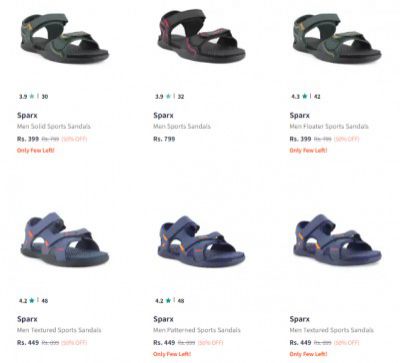 Myntra : Sparx Men's Sandals Starts at ₹399