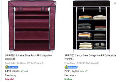 Spirited Collapsible Wardrobes Upto 90%