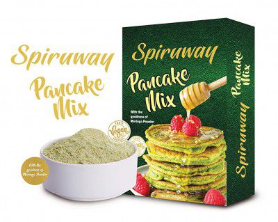 SPIRUWAY Vegan Pancake Mix with Oats , Moringa , Flax Seeds and with NO Maida and PRESERVATIVES, 250g ( Pack of 2 )