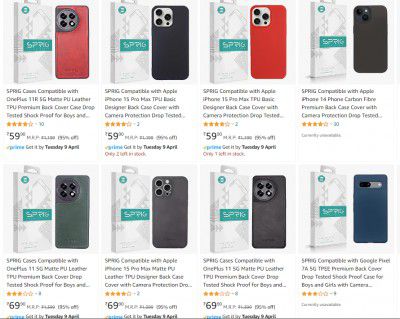 SPRIG Mobile Basic Cases upto 96% off starting From Rs.59