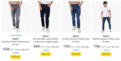 Spykar Jeans for Mens Upto 84% Off