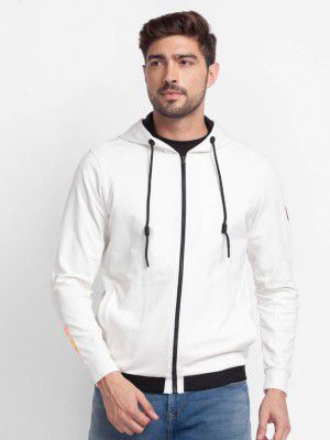 Spykar  Men Full Sleeve Color Block Hooded Sweatshirt