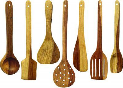 SRE 27 Wooden Spatula  (Pack of 7)