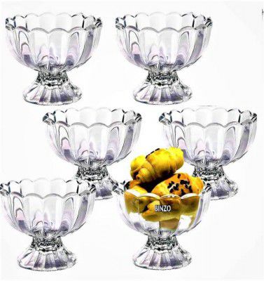 SREEJI Plastic Dessert Bowl Plastic Ice Cream Cup Bowl with Desert ,Sweet Dish Serving Set  (Pack of 6, Clear)