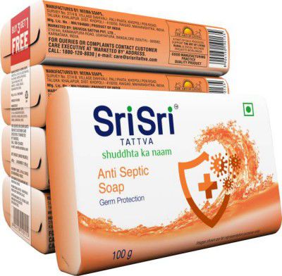 Sri Sri Tattva Anti Septic Soap | For Germ Protection | Buy 3 Get 1 Free | 100g Each  (4 x 100 g)